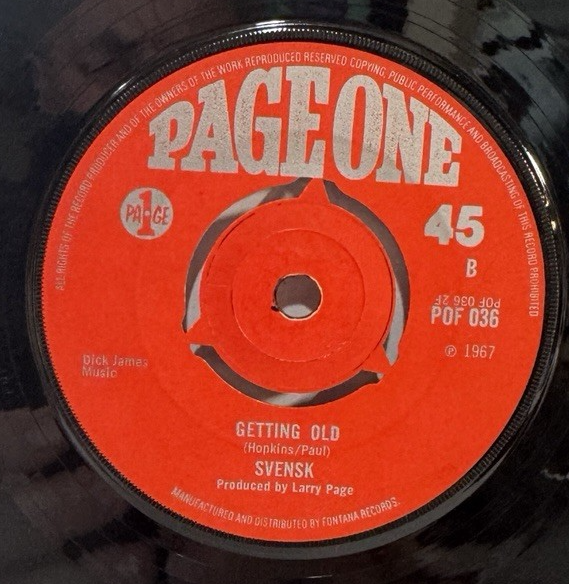 SVENSK: Dream Magazine- Getting Old-U.K. 7" 8- 1967 Page One POF 036, Psych