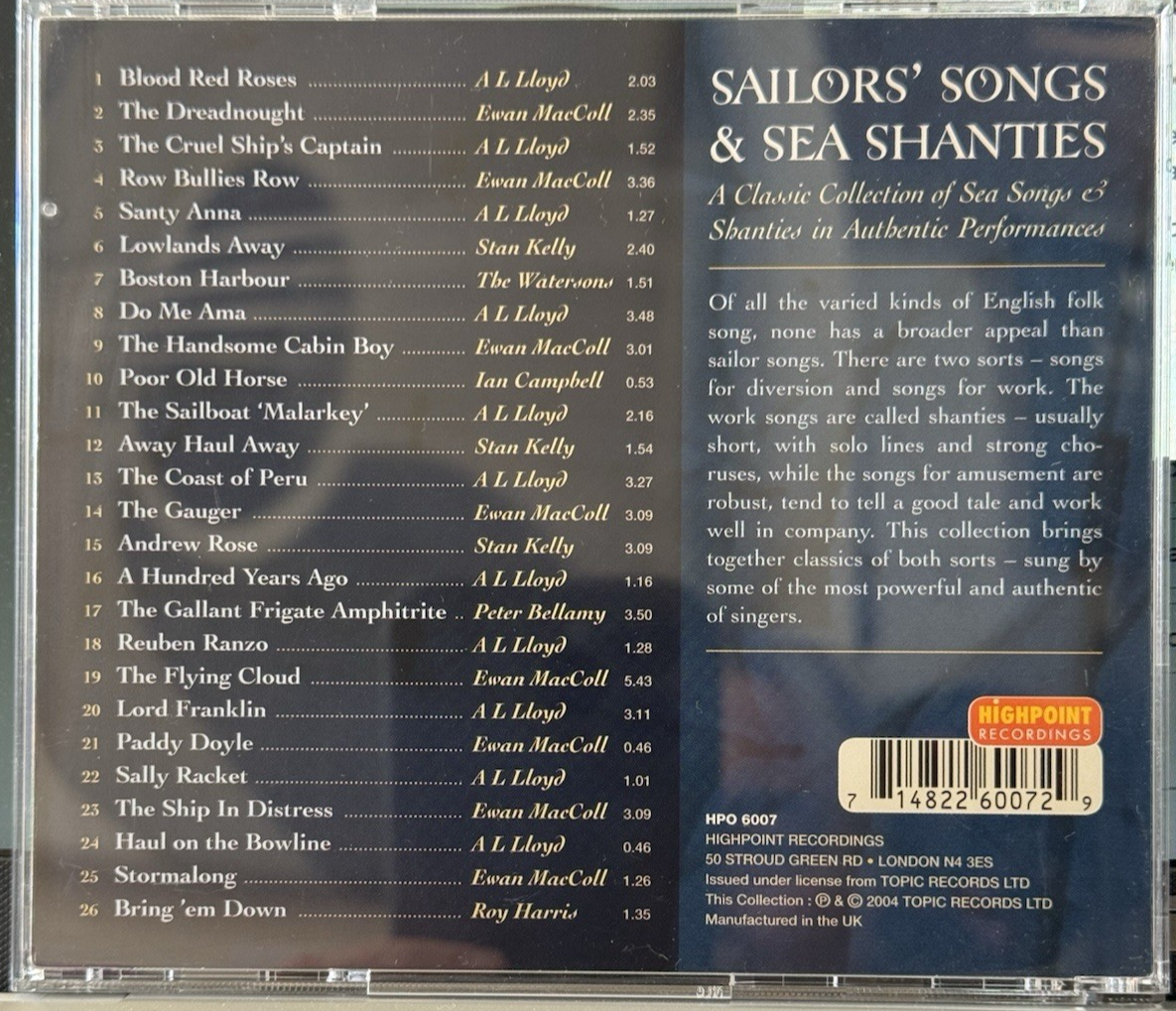 SAILORS' SONGS & SEA SHANTIES - V/A CD (NEW)
