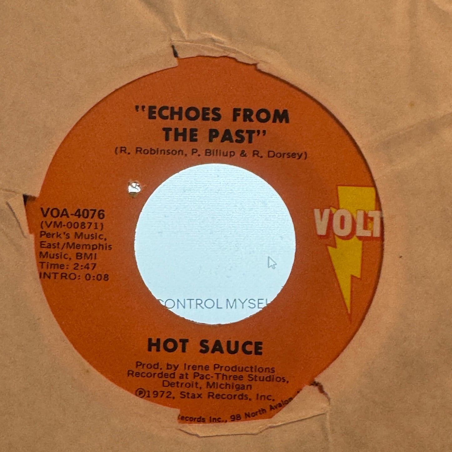 Hot Sauce – Echoes From The Past / Bring It Home 7" 45 1972 Volt