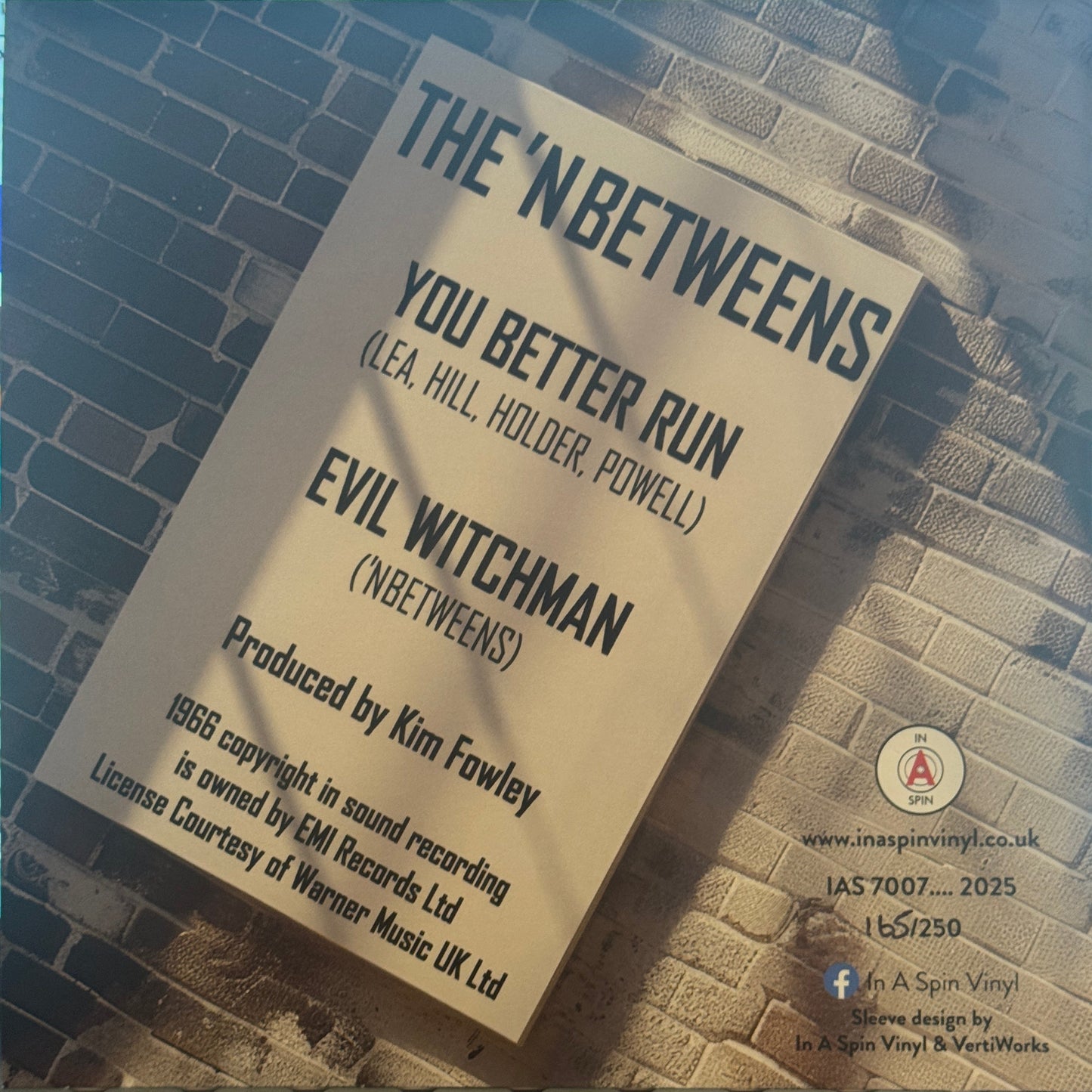 The 'N Betweens – You Better Run | 7" Vinyl Single | 2025 | In A Spin
