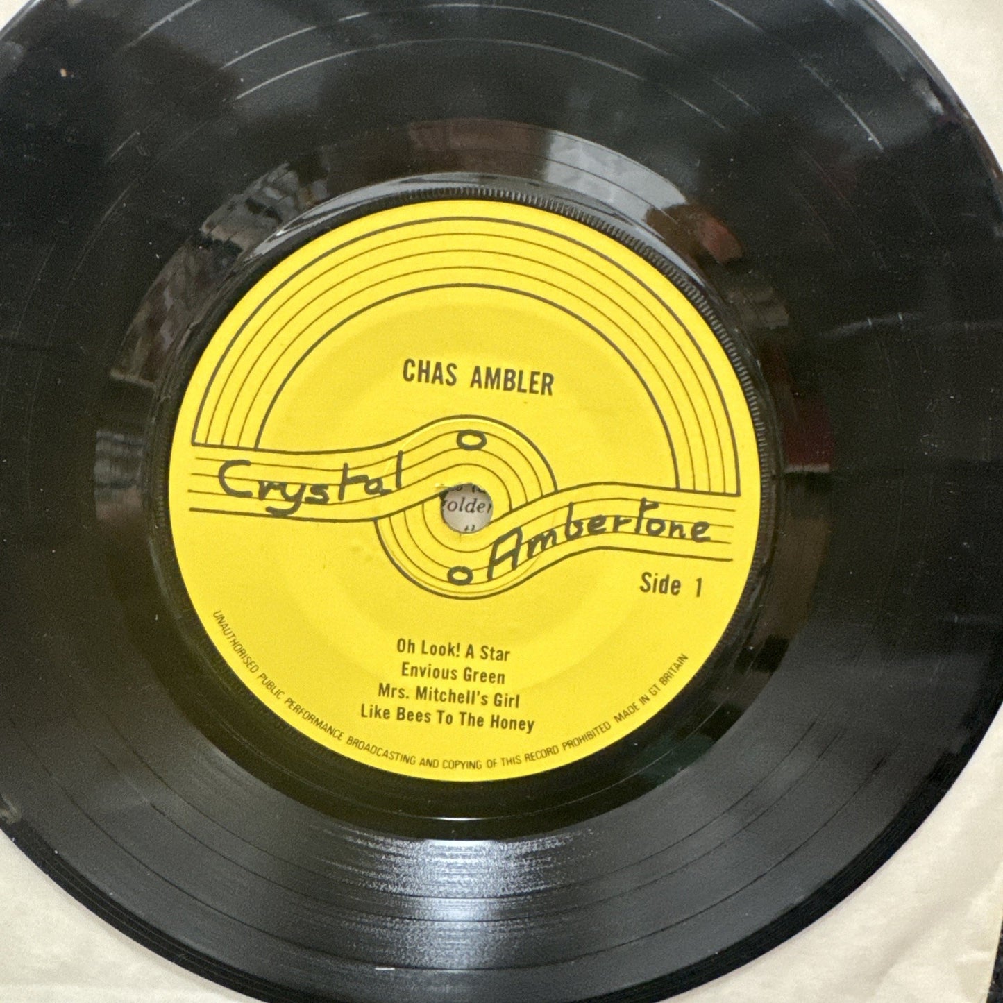 Chas Ambler - Envious Green 7" Ep Crystal Ambertone label 1978 Rare