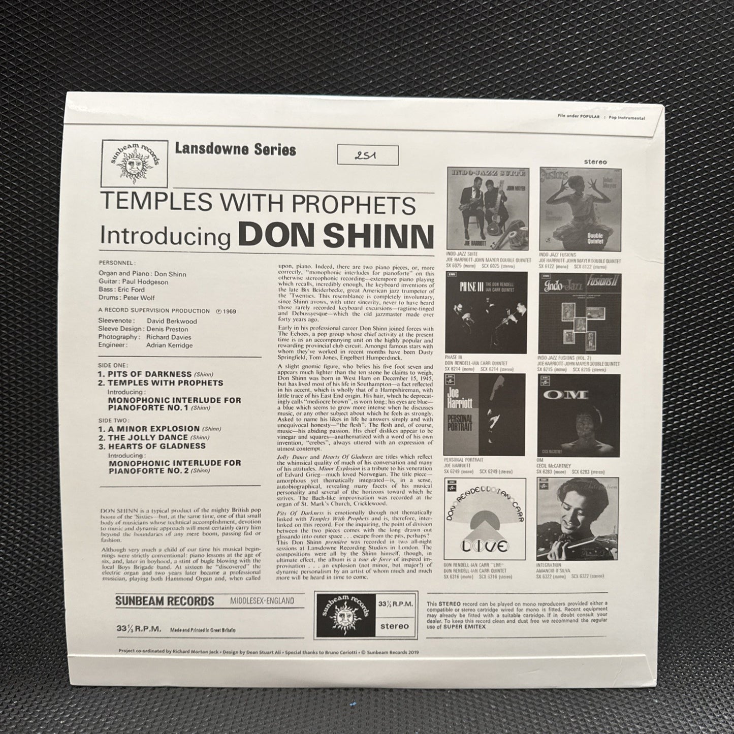 Don Shinn – Temples With Prophets: UK prog-jazz reissue with bonus 7" Lansdowne