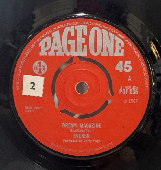 SVENSK: Dream Magazine- Getting Old-U.K. 7" 8- 1967 Page One POF 036, Psych