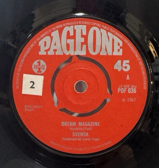 SVENSK: Dream Magazine- Getting Old-U.K. 7" 8- 1967 Page One POF 036, Psych