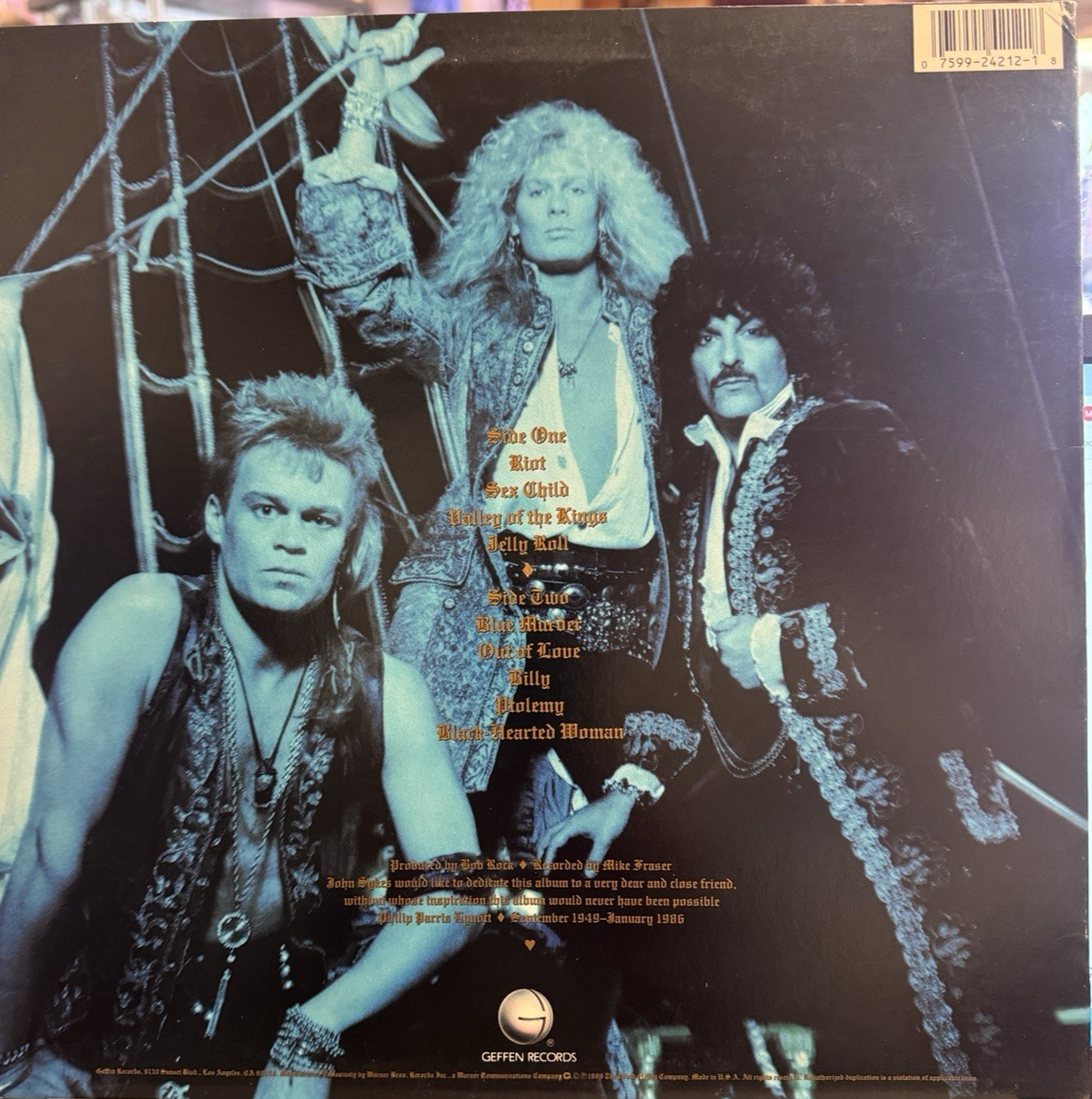 Blue Murder – Blue Murder SELF TITLED promo Black Vinyl stikered sleeve