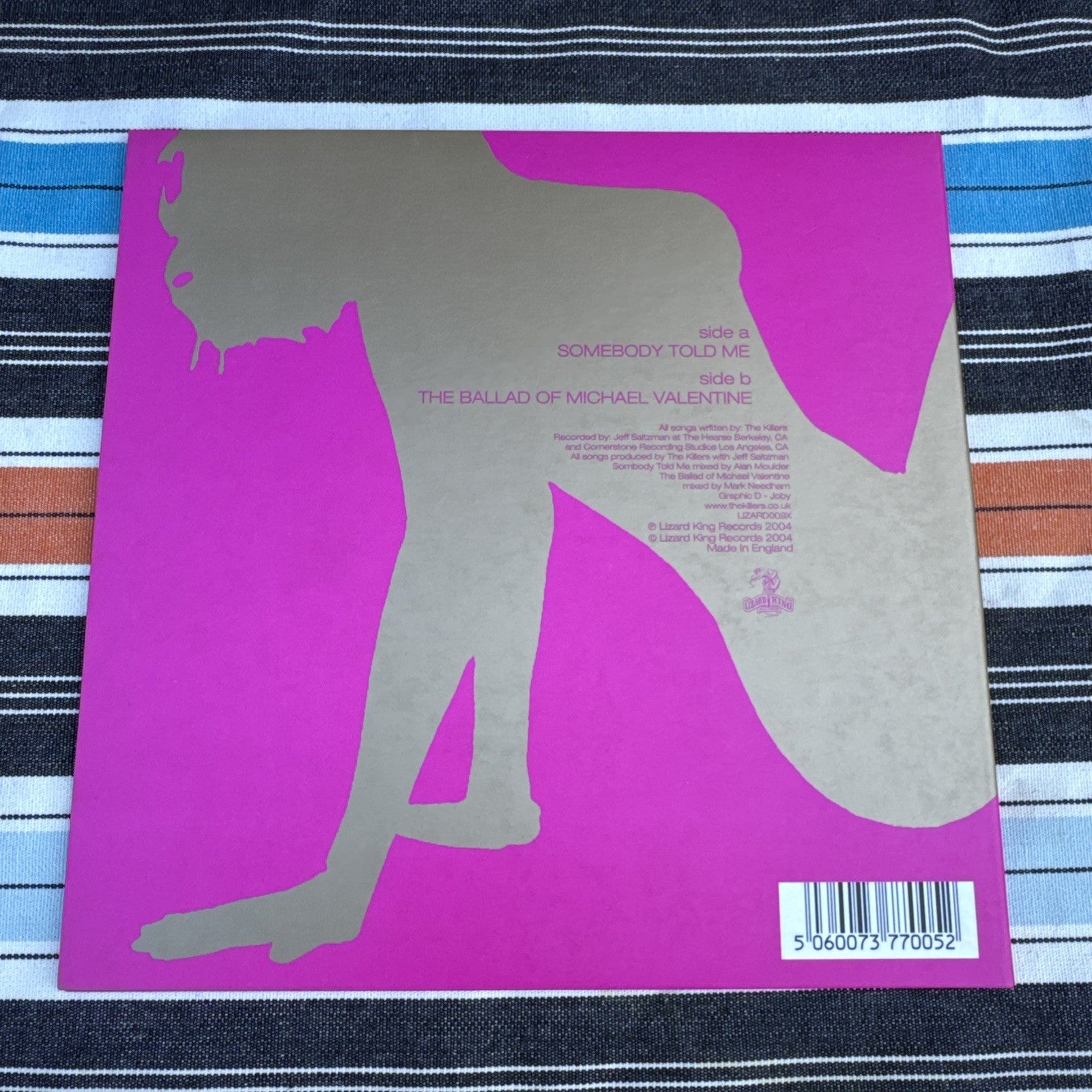 The Killers / Somebody Told Me 2004 UK PINK Vinyl Lizard King Records LIZARD009X