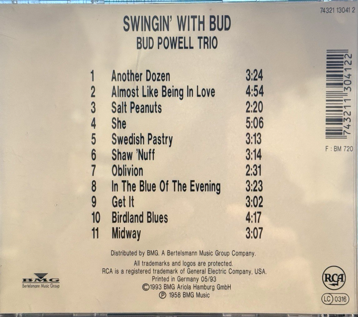 Swingin With Bud CD - Like New