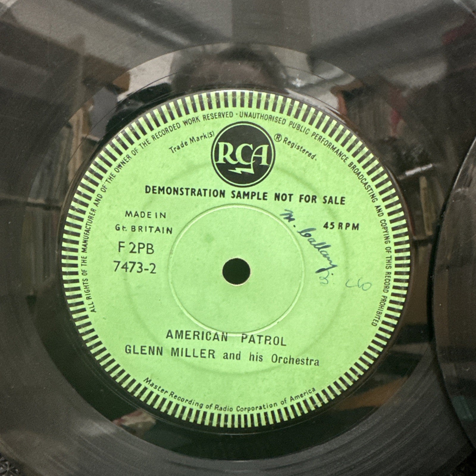 GLENN MILLER 2 x one sided demo RCA F2PB 7474-4 & &$&£-2 Good ++