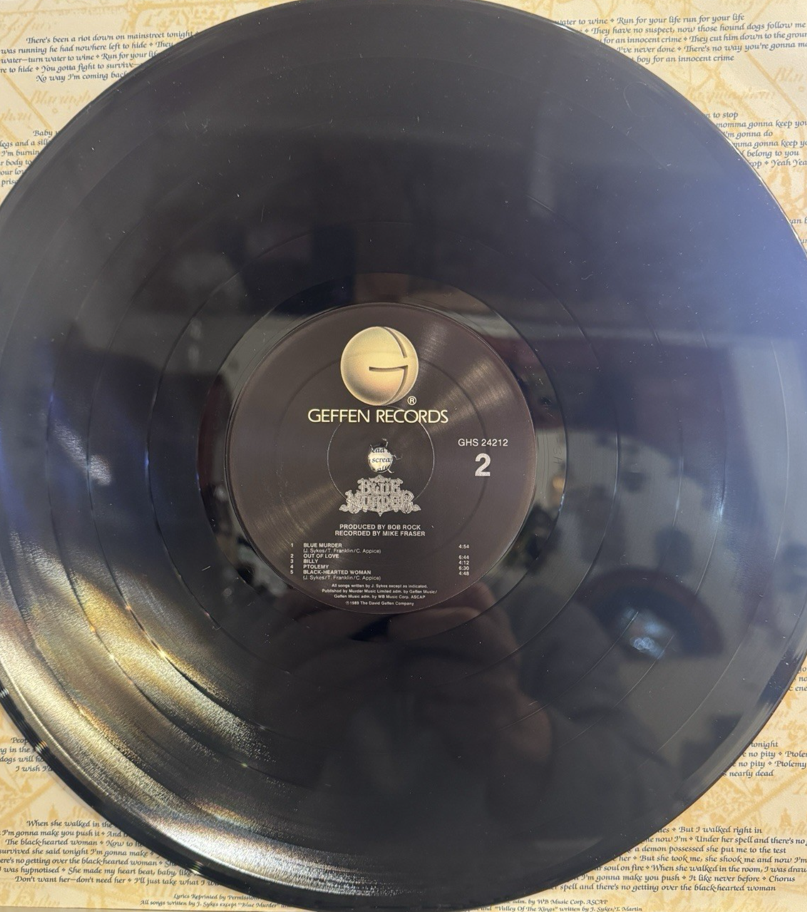 Blue Murder – Blue Murder SELF TITLED promo Black Vinyl stikered sleeve