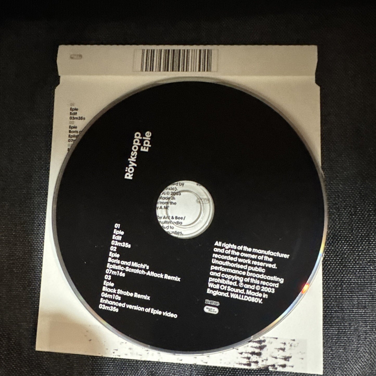 Röyksopp  Eple 2003 WALLD080V CD Single, Enhanced
