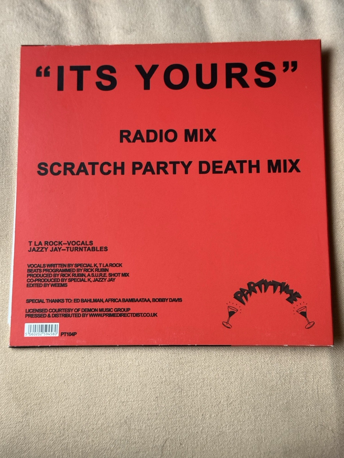 T La Rock & Jazzy Jay – It’s Yours 7" 45 Rpm Limited Ed Hip Hop Vinyl 2020