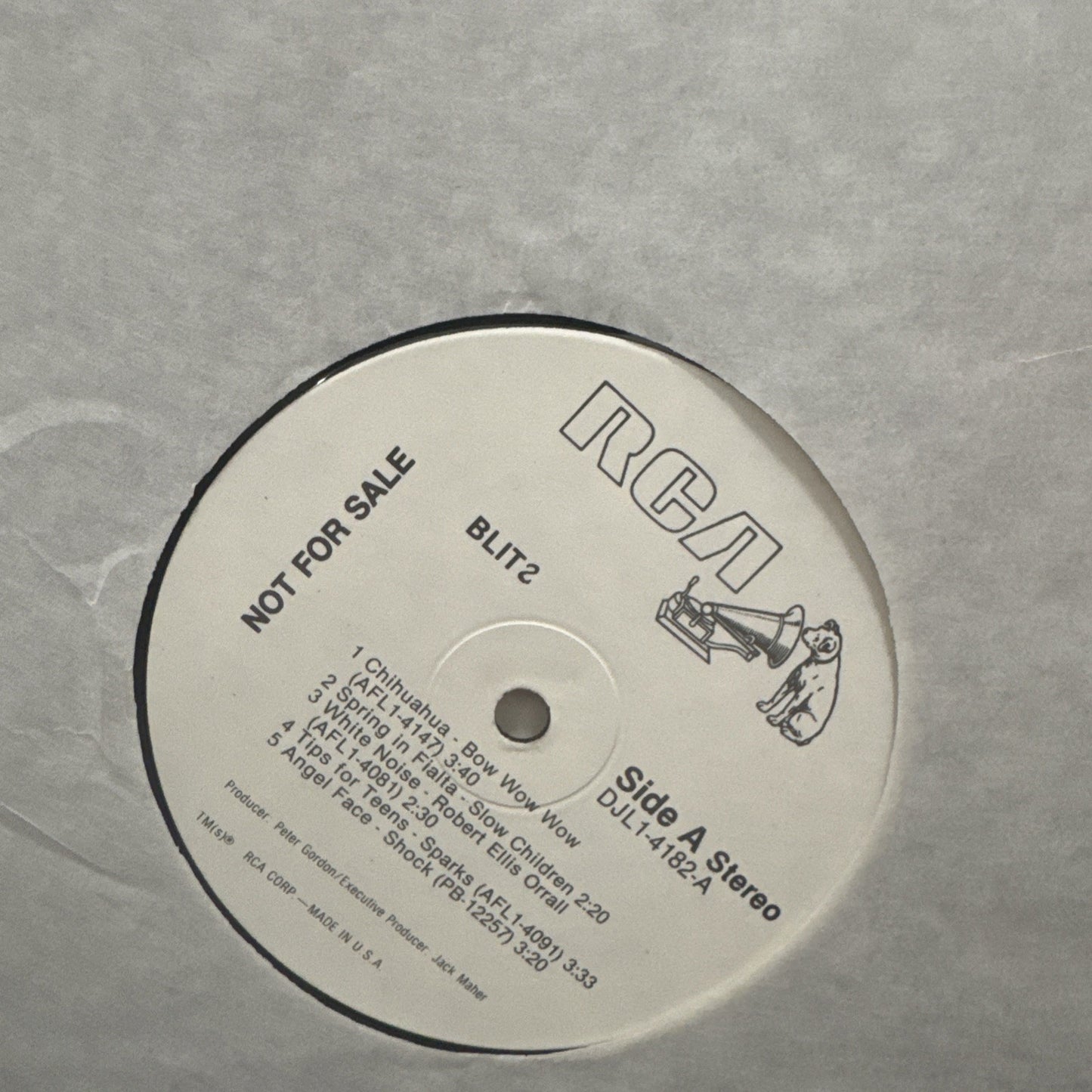 Various – Blitz: 1981 RCA promo LP of new wave, synth-pop & art rock rarities