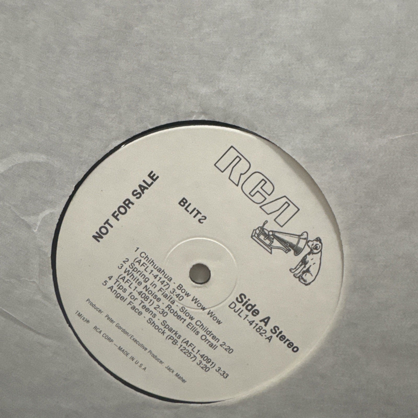 Various – Blitz: 1981 RCA promo LP of new wave, synth-pop & art rock rarities