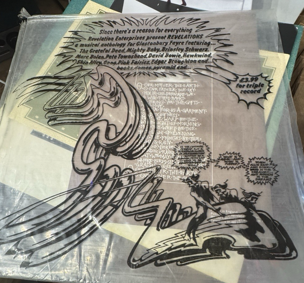 Glastonbury Fayre - The Electric Score, 3xLP, (Vinyl) original rare Bowie Bolan