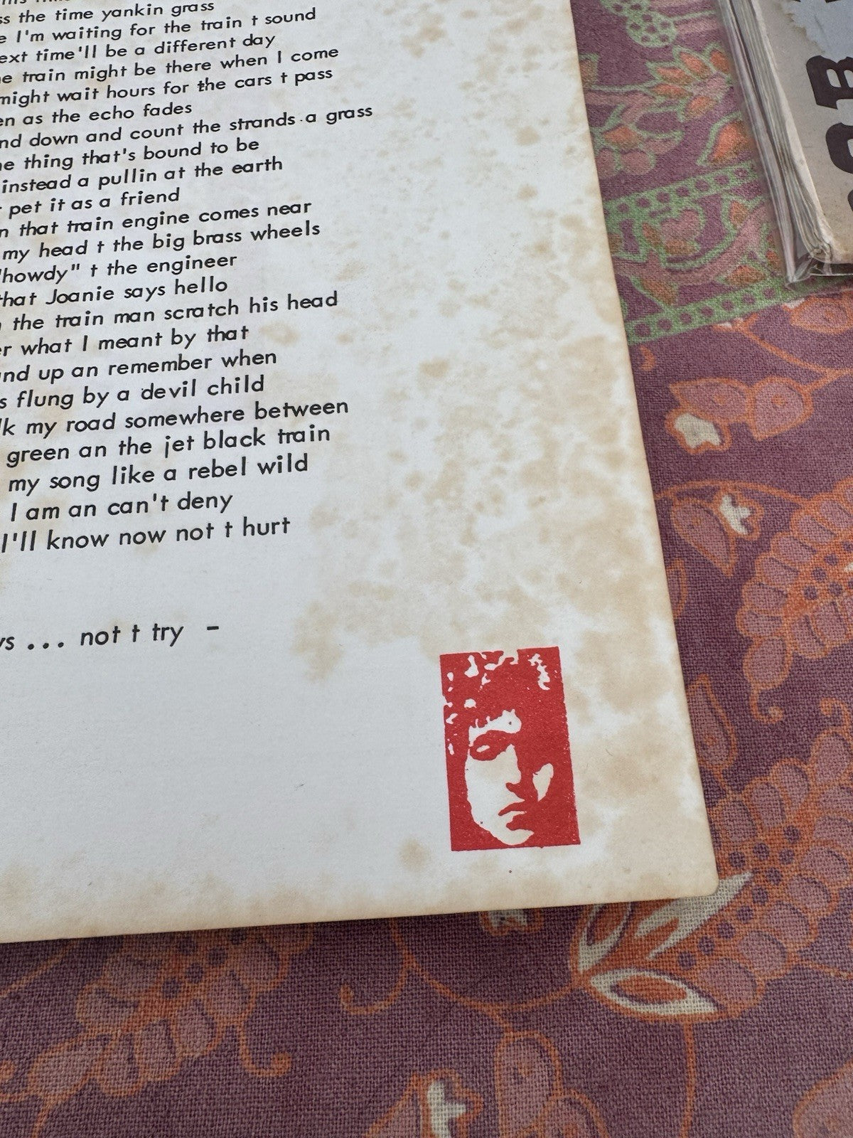 Bob Dylan – Poem to Joanie (Aloes Press, 1971/72) – Limited Edition of 300