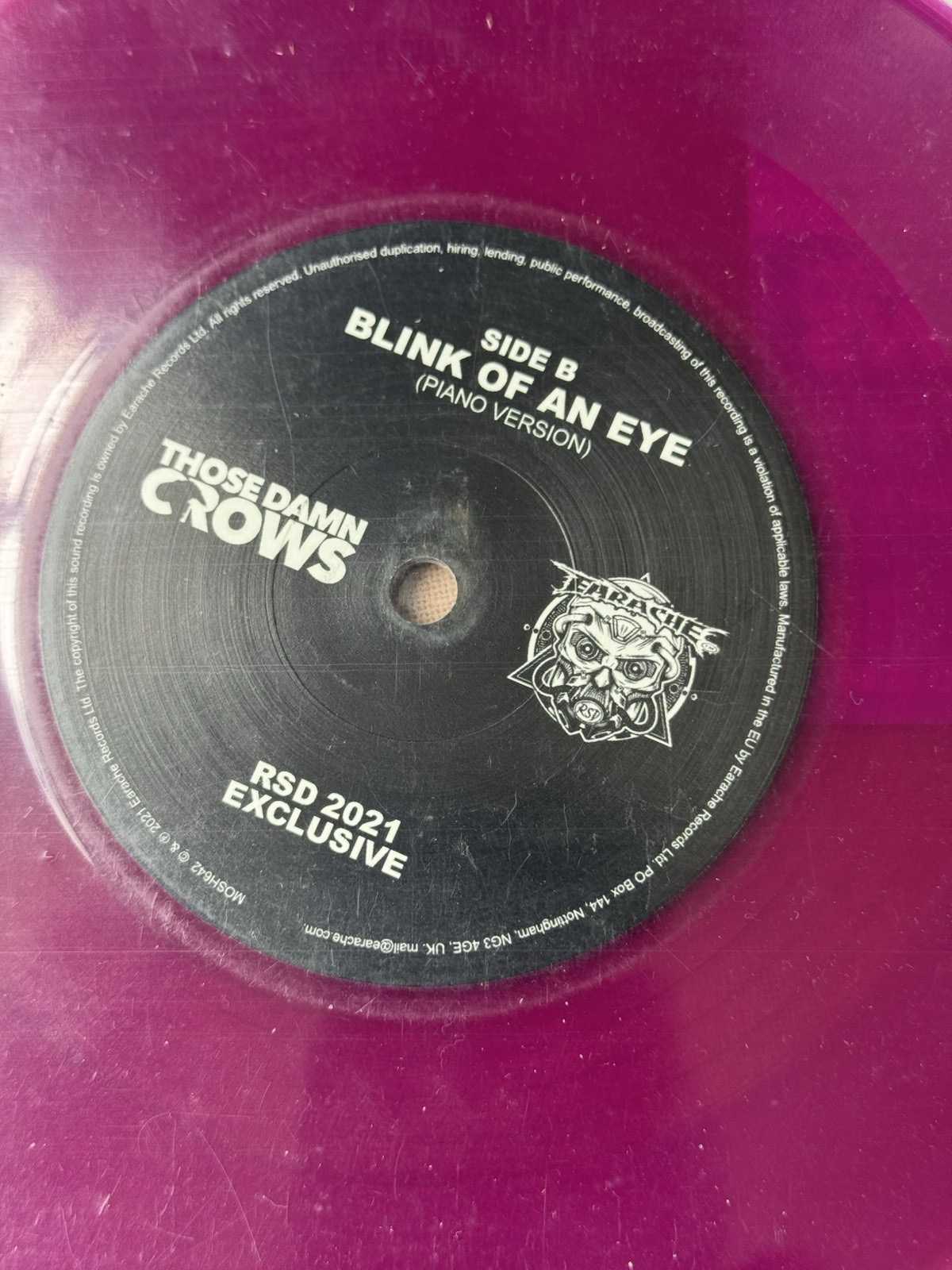 Those Damn Crows – Sick Of Me: RSD 2021 7" on purple vinyl w/ piano B-side