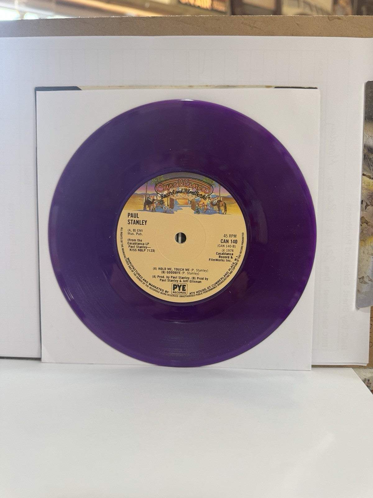 Paul Stanley – Hold Me, Touch Me | 7" Purple Vinyl | 1979 | Casablanca CAN 140