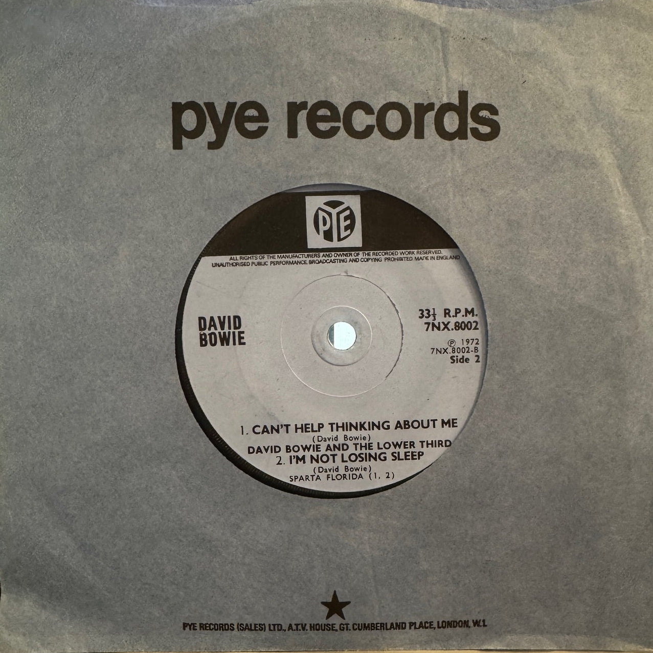 David Bowie – For The Collector Early David Bowie 7" EP 1972 Pye 7NX 8002 UK