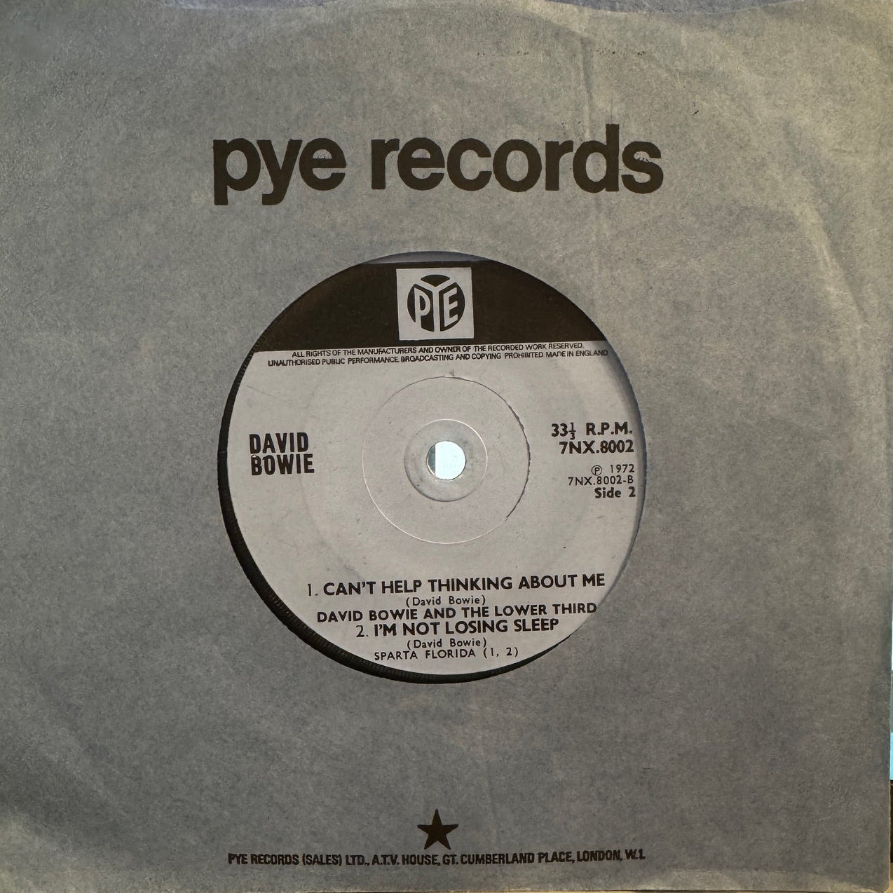 David Bowie – For The Collector Early David Bowie 7" EP 1972 Pye 7NX 8002 UK