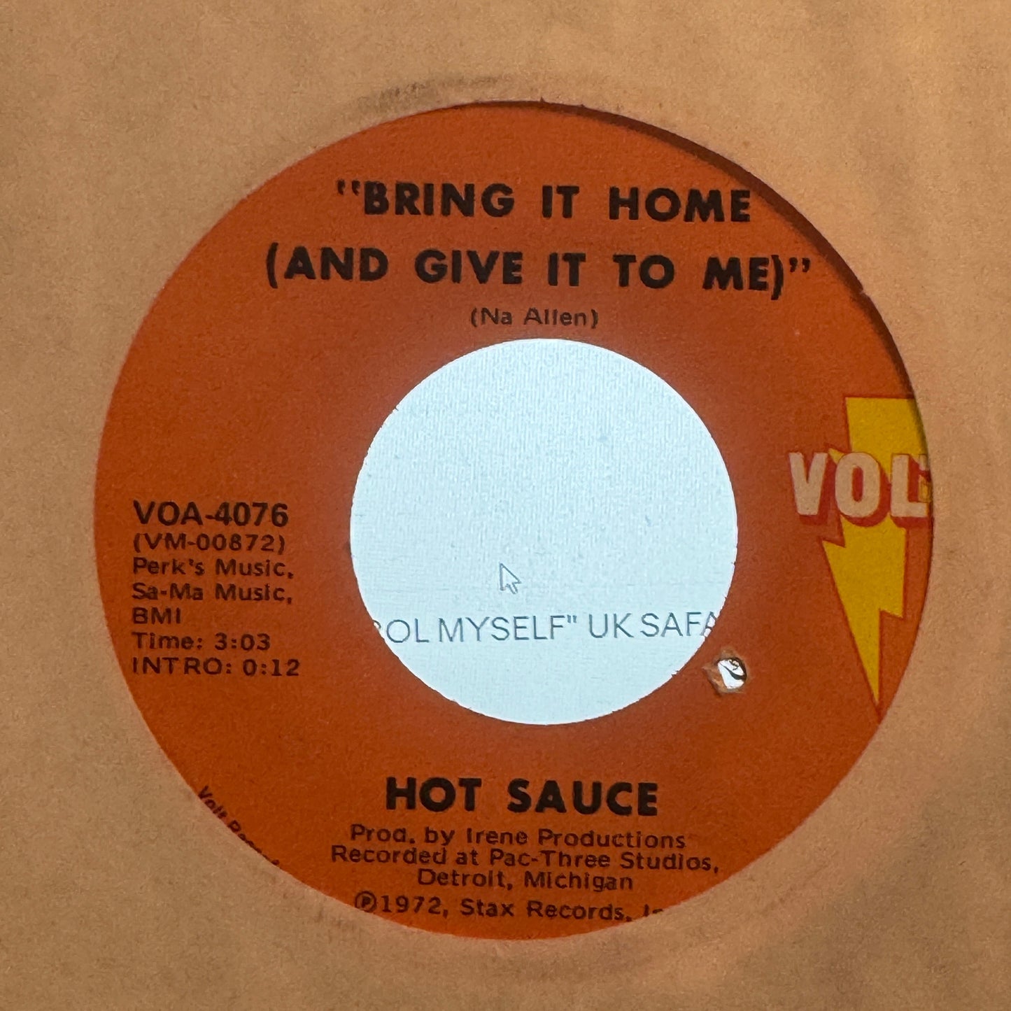 Hot Sauce – Echoes From The Past / Bring It Home  7" 45 1972 Volt