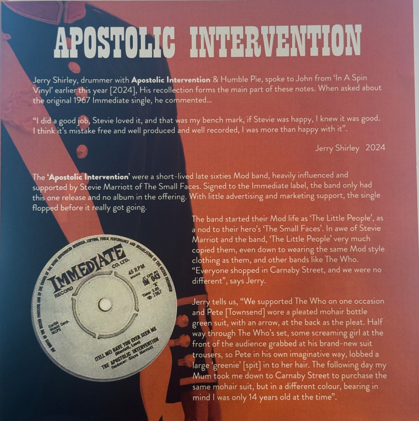 The Apostolic Intervention – Tell Me | 7" Vinyl Single | 2024 | In A Spin