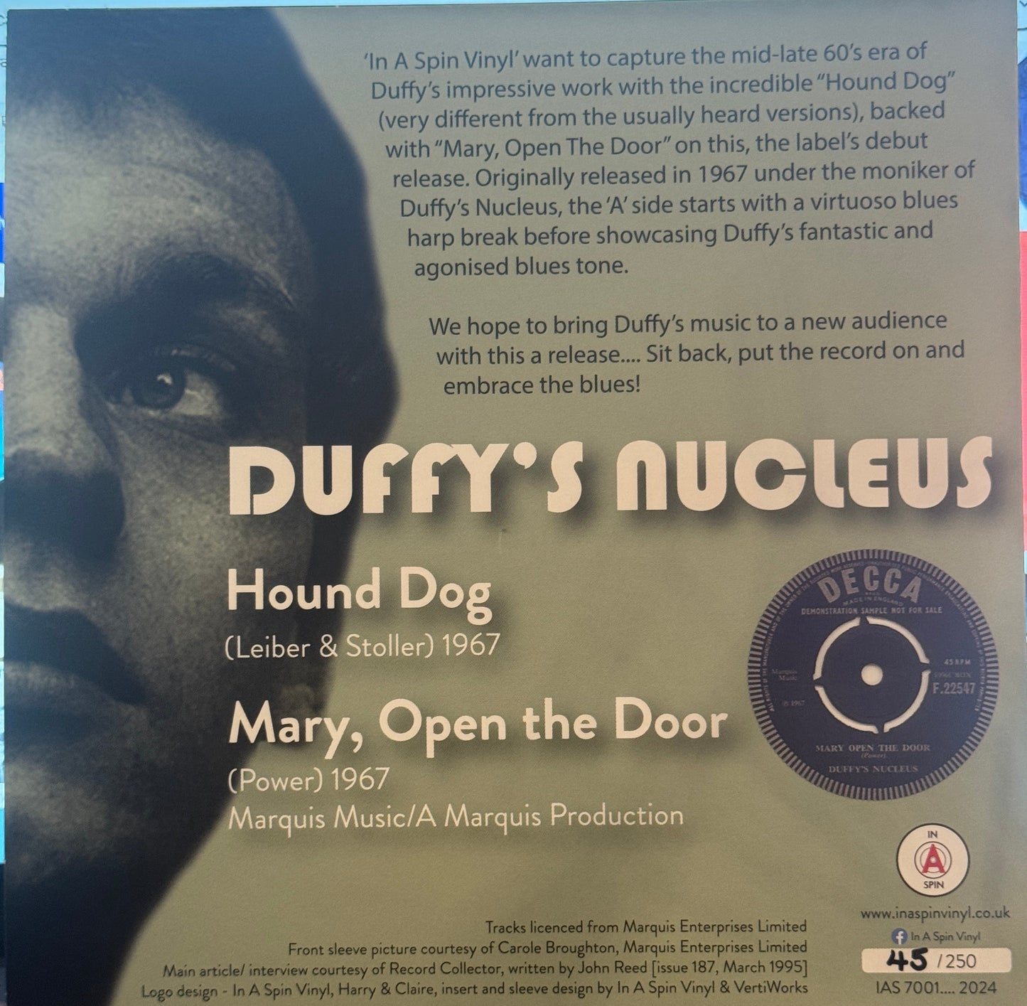 Duffy Power – Hound Dog | 7" Vinyl Single | 2024 | In A Spin Vinyl