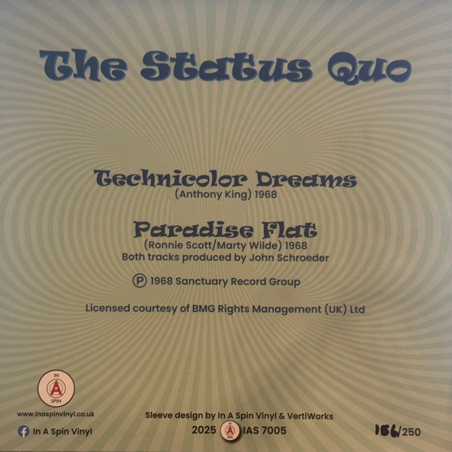 Status Quo – Technicolor Dreams / Paradise Flat | 7" | 2025 | In A Spin