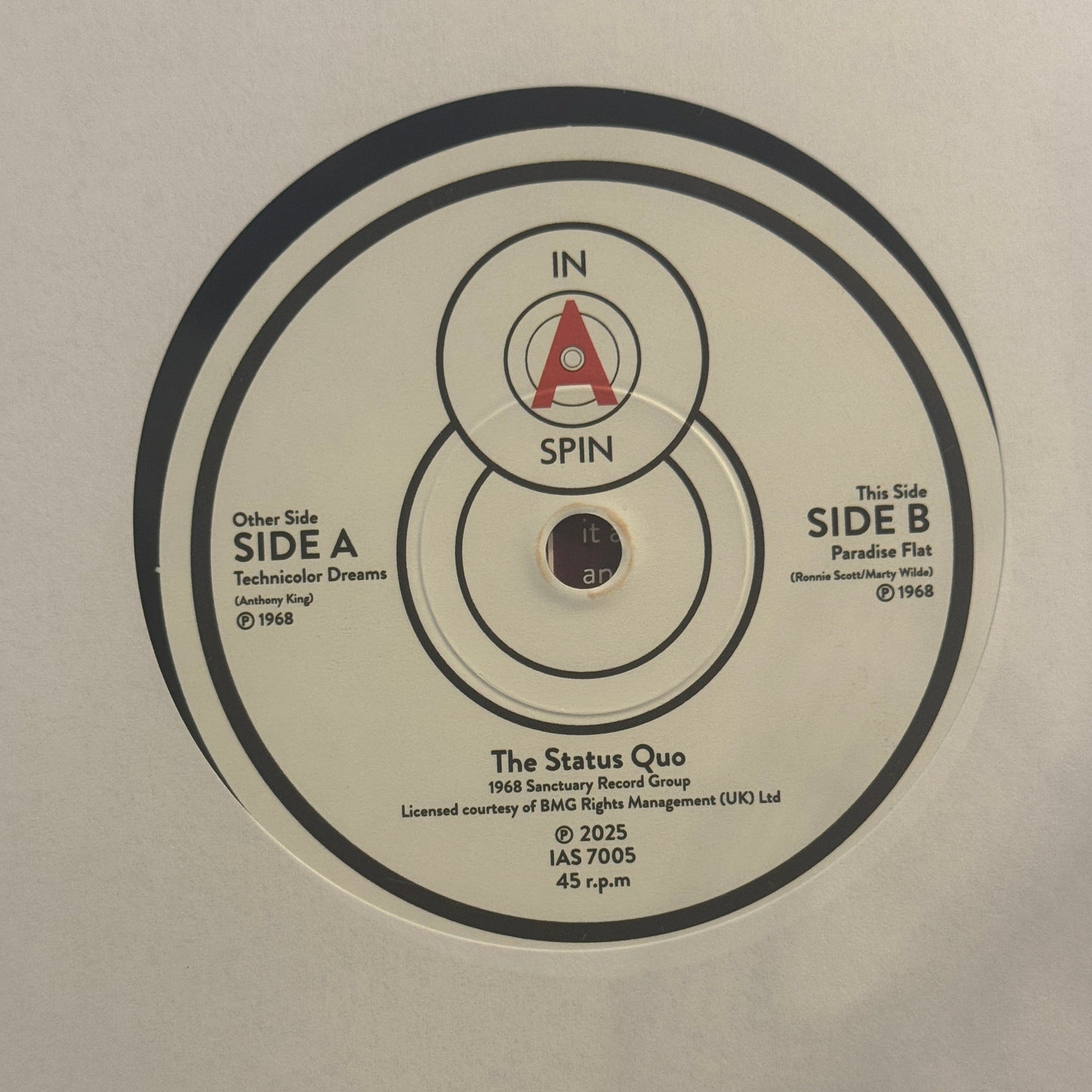 Status Quo – Technicolor Dreams / Paradise Flat | 7" | 2025 | In A Spin