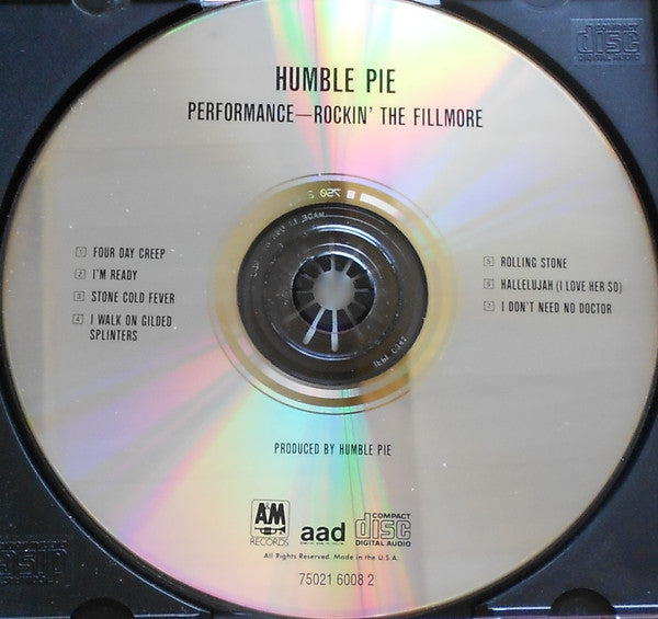 Humble Pie – Performance - Rockin' The Fillmore CD