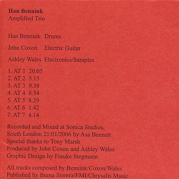Han Bennink – Amplified Trio | CD | 2007 | Treader