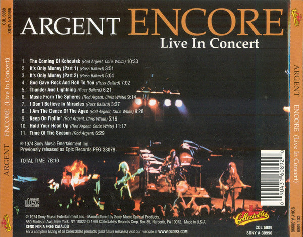 Argent – Encore