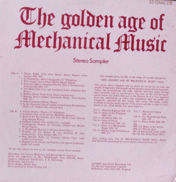 The Golden Age Of Mechanical Music